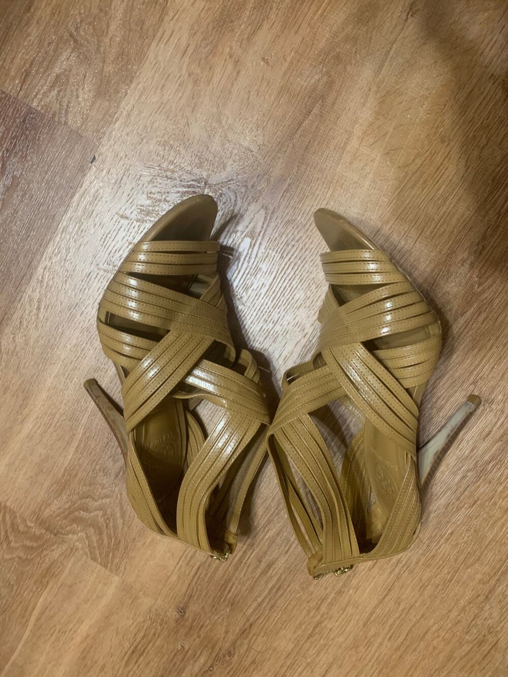 Tory Burch Tan Liv Strappy Cage Sandals